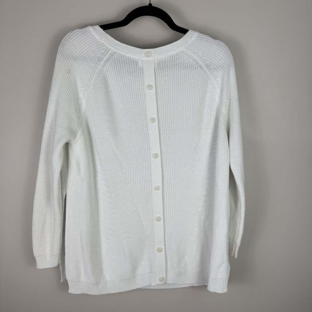 Mer Sea & Co Sweater Women's White Boxy Knit Mersea Mer-Sea Coastal Beach Nights - Picture 11 of 11
